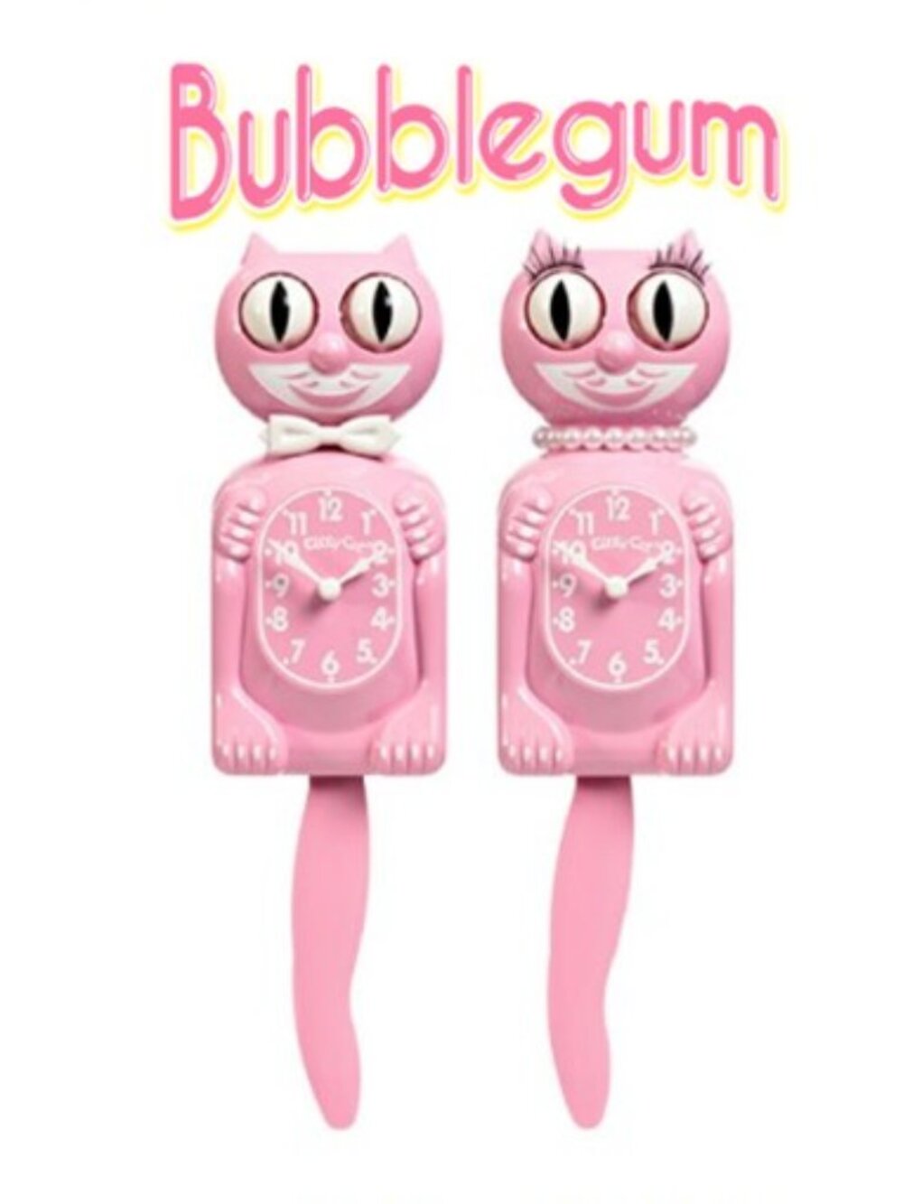 Bubblegum Pink Kitty Cat klock clock New - Picture 8 of 8
